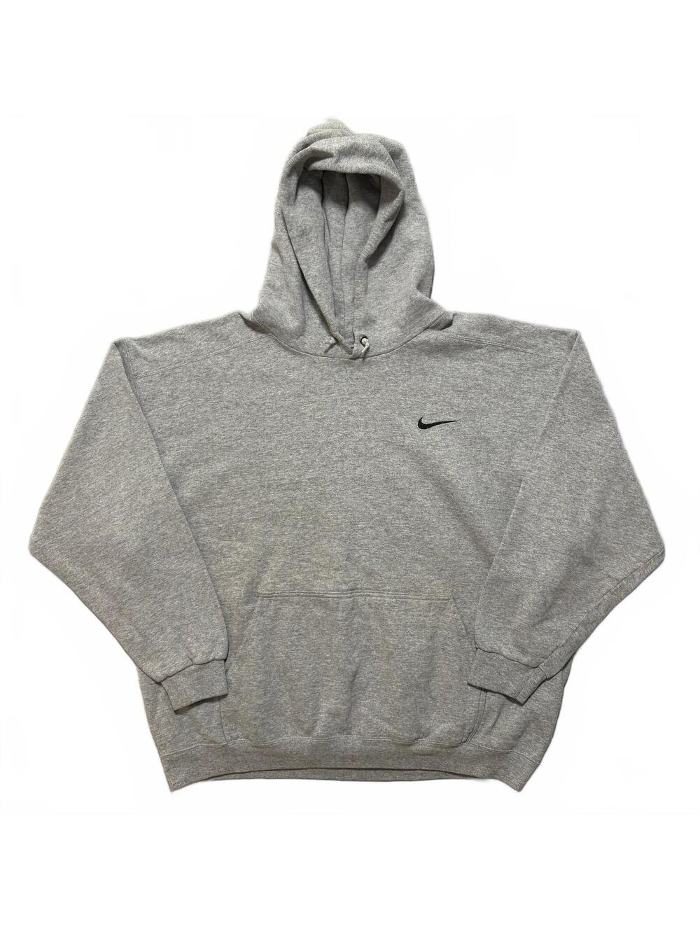 VTG 90's Nike Pullover Hoodie Men's L Gray Swoosh Logo